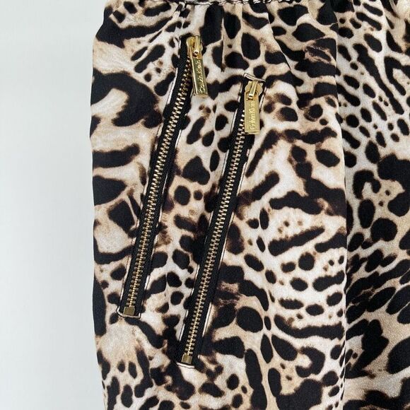 Calvin Klein Women’s Leopard Jogger Pants – Large, Drawstring Waist, Zip Pockets - Picture 3 of 15